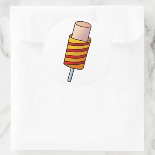 Eiscreme Runder Aufkleber (Tasche)