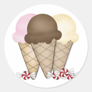 Eiscreme Runder Aufkleber