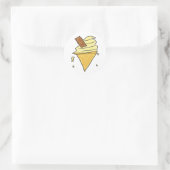 Eiscreme Runder Aufkleber (Tasche)
