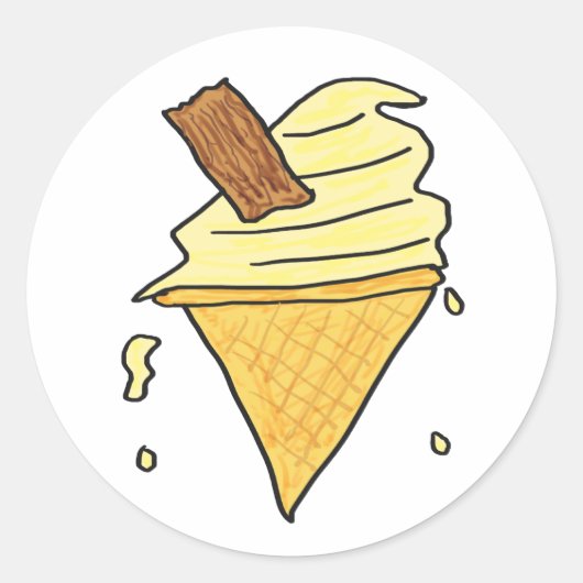 Eiscreme Runder Aufkleber (Vorderseite)