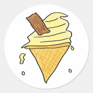 Eiscreme Runder Aufkleber