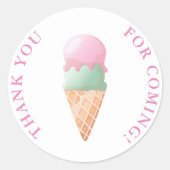 Eiscreme Runder Aufkleber (Vorderseite)