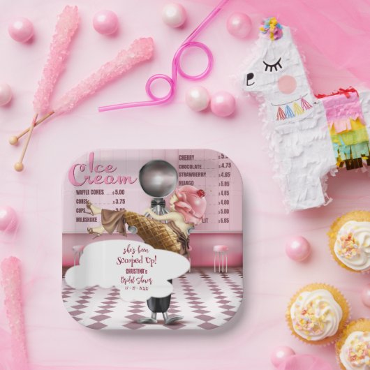 Eiscreme-Salon Sie wurde aufgedeckt Pappteller (Party)