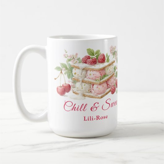 Eiscreme Sandwich Day Wasserfarbe Tasse Kaffee (Links)