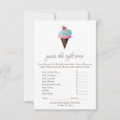 Eiscreme schätzt das richtige Preisspiel Einladung (Vorderseite)