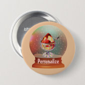 Eiscreme-Schnee-Globus-Taste Button (Vorne & Hinten)