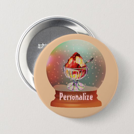 Eiscreme-Schnee-Globus-Taste Button (Vorne & Hinten)