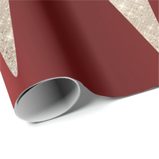 Eiscreme Schokolade Metallic Burgundy Ruby Ivory Geschenkpapier (Rolleneckpunkt)