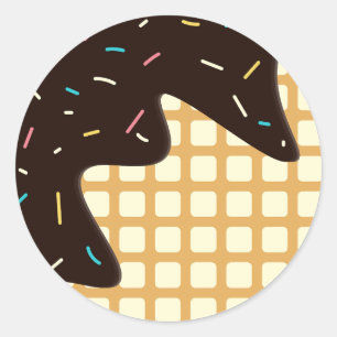 Eiscreme Schokolade Scratch Sommerkegel Muster Runder Aufkleber