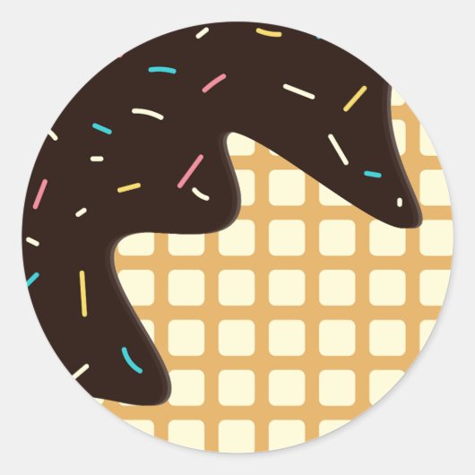Eiscreme Schokolade Scratch Sommerkegel Muster Runder Aufkleber (Vorderseite)