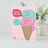 Eiscreme Schule Kinder Valentinstag Einladung (Stehend Vorderseite)