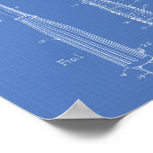 Eiscreme Scoop 1970 Patentart Blueprint Poster (Ecke)