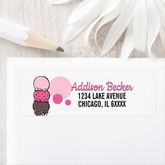 Eiscreme-Scoop Geburtstagsadressenkennzeichen (Insitu)