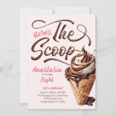 Eiscreme Scoop Girls Geburtstag Einladung (Vorderseite)