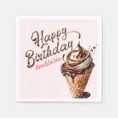 Eiscreme Scoop Girls Geburtstag Serviette (Vorderseite)