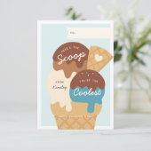 Eiscreme-Scoop-Klassenzimmer Valentinstag-Karte Einladung (Stehend Vorderseite)