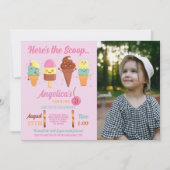 Eiscreme Scoop Shop Niedlich Girls Einladung (Vorderseite)