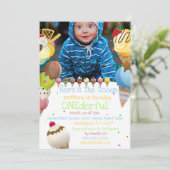 Eiscreme Scoop Sommer Foto buntes Party Einladung (Stehend Vorderseite)