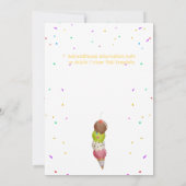 Eiscreme Scoop Sommer Foto buntes Party Einladung (Rückseite)