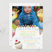 Eiscreme Scoop Sommer Foto buntes Party Einladung (Vorne/Hinten)