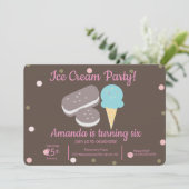 Eiscreme Scoop und Eiscreme Sandwich Confetti Einladung (Stehend Vorderseite)
