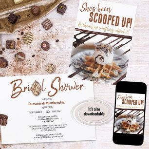 Eiscreme Scoop Waffle Chocolate Drizzle Einladung