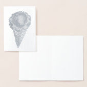 Eiscreme Scoop Waffle Cone Summer Dessert Feinschm Folienkarte (Anzeige)