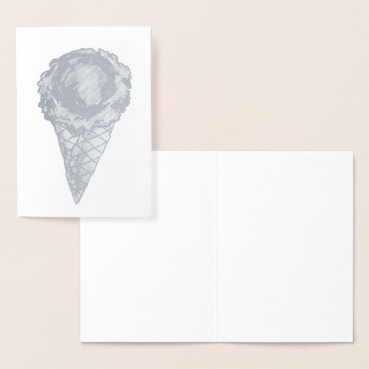 Eiscreme Scoop Waffle Cone Summer Dessert Feinschm Folienkarte (Anzeige)
