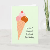 Eiscreme Scoops Cone Cherry Sweet Sommer Geburtsta Karte (Vorderseite)