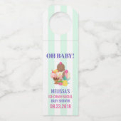 Eiscreme Scoops mit Sprinkles Oh Baby! Flaschenanhänger (Vorderseite)