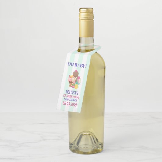 Eiscreme Scoops mit Sprinkles Oh Baby! Flaschenanhänger (Angewinkelt)