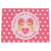 Eiscreme Scoops Niedlich Romantischer Valentinstag Große Geschenktüte (Vorderseite)