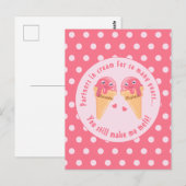 Eiscreme Scoops Niedlich Romantischer Valentinstag Postkarte (Vorne/Hinten)