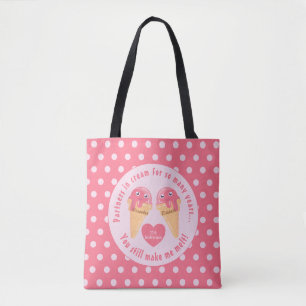 Eiscreme Scoops Niedlich Romantischer Valentinstag Tasche