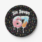 Eiscreme Sechs Sieben 67 Geburtstag Papier Teller (Vorderseite)