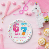 Eiscreme Sechs Sieben 67 Geburtstag Papierplatte Pappteller (Party)
