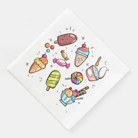 Eiscreme Serviette (Ecke)