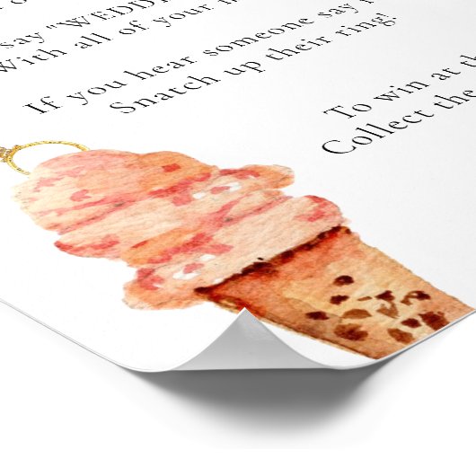 Eiscreme Setzen Sie einen Ring auf ihr Brautparty Poster (Ecke)