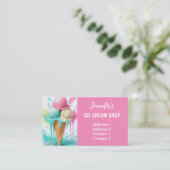 Eiscreme-Shop farbenfroh Visitenkarte (Stehend Vorderseite)