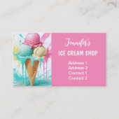 Eiscreme-Shop farbenfroh Visitenkarte (Vorderseite)