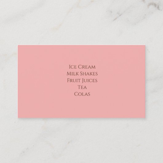 Eiscreme-Shop Frische Pasta machen Business Cards Visitenkarte (Rückseite)
