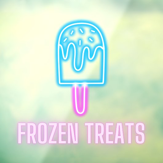 Eiscreme-Shop gefrorene Leckereien Neon Fensteraufkleber (Blatt 3)