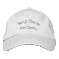 Eiscreme-Shop Name bestickt