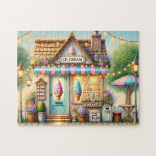Eiscreme-Shop Pastell-Dessert-Cottage Puzzle