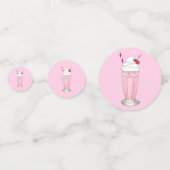 Eiscreme Shoppe Erdbeere Pink Shake Milkshake Konfetti (Vorderseiten)