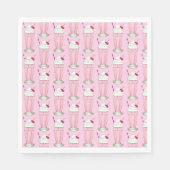 Eiscreme Shoppe Erdbeere Pink Shake Milkshake Serviette (Vorderseite)