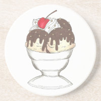 Eiscreme Shoppe Hot Fudge Sundae Dessert Cherry