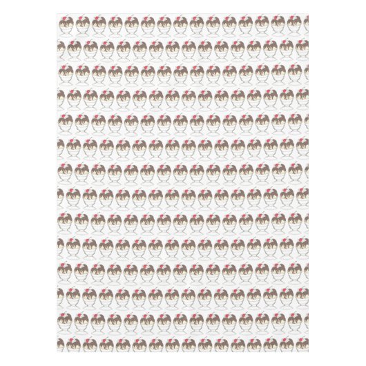 Eiscreme Shoppe Hot Fudge Sundae Dessert Cherry Tischdecke (Vorderseite)