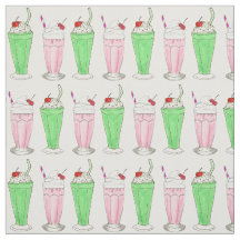 Eiscreme Shoppe Pink Green Shake Milkshake Print