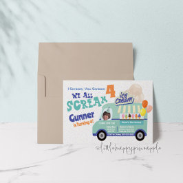 Eiscreme Sie schreien Vierten Geburtstag Einladung